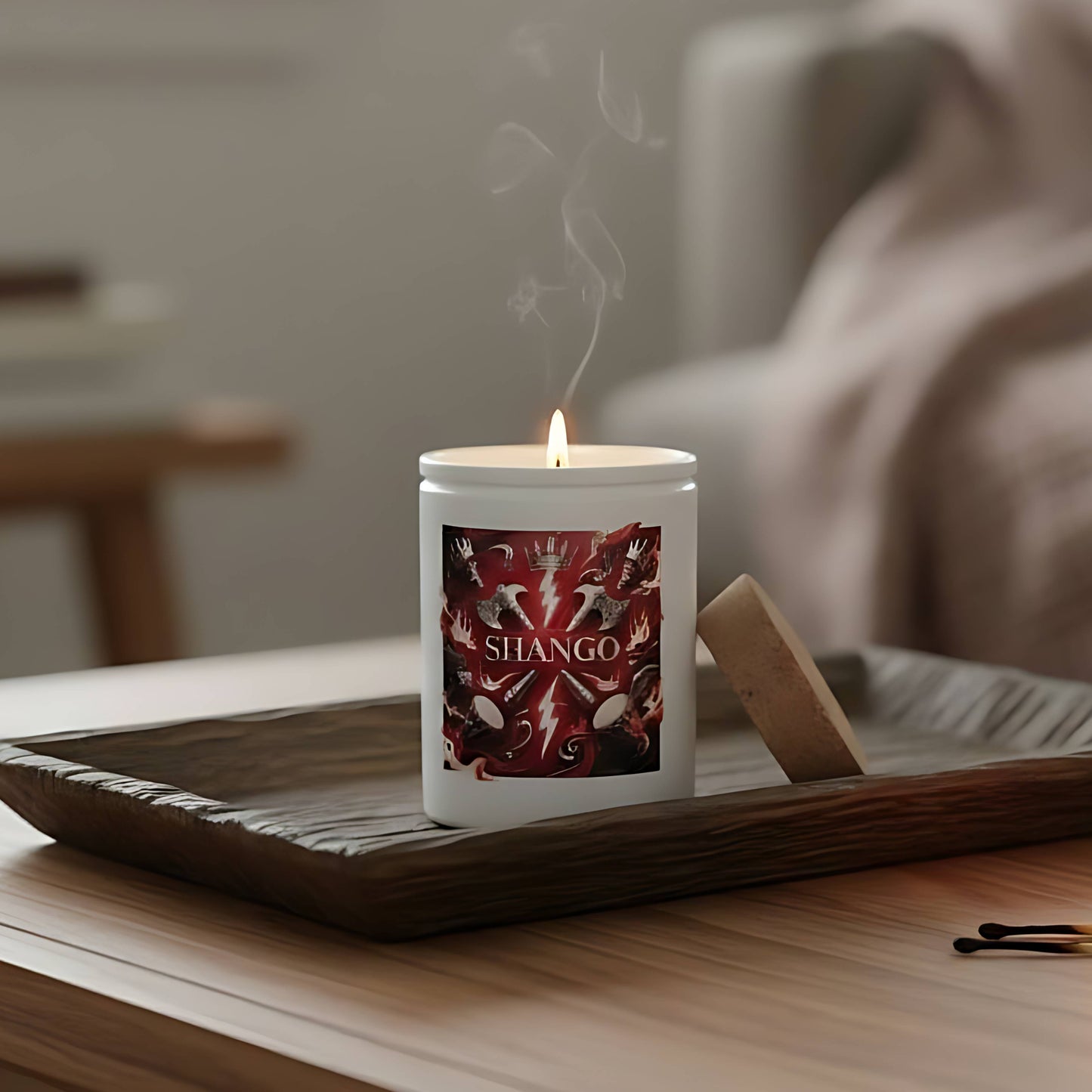 Shango Candle, 12oz Orisha Shango Candle, Handmade Soy Candle, Spiritual Decor & Handmade Altar Candle, Spiritual Gift, Santeria Candle
